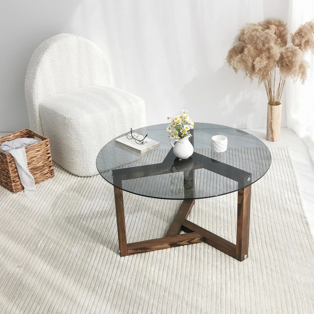 Mesa de Café Miro – Fumê – 75x40x75cm