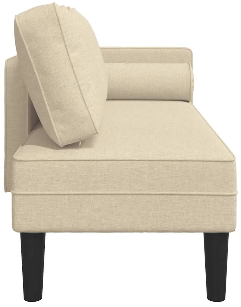 Chaise lounge com almofadões tecido creme