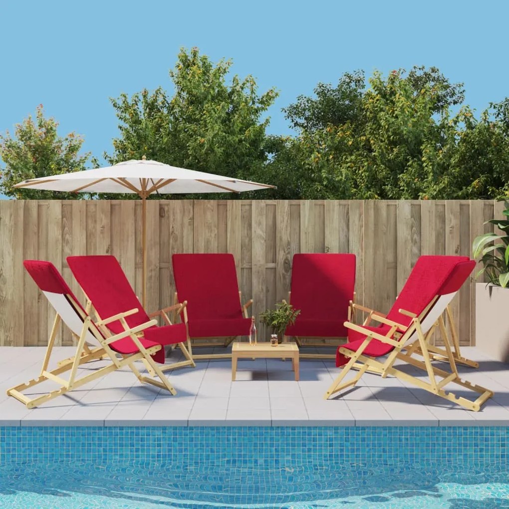 3157057 vidaXL Toalhas de praia 6 pcs 60x135 cm tecido 400 GSM bordô