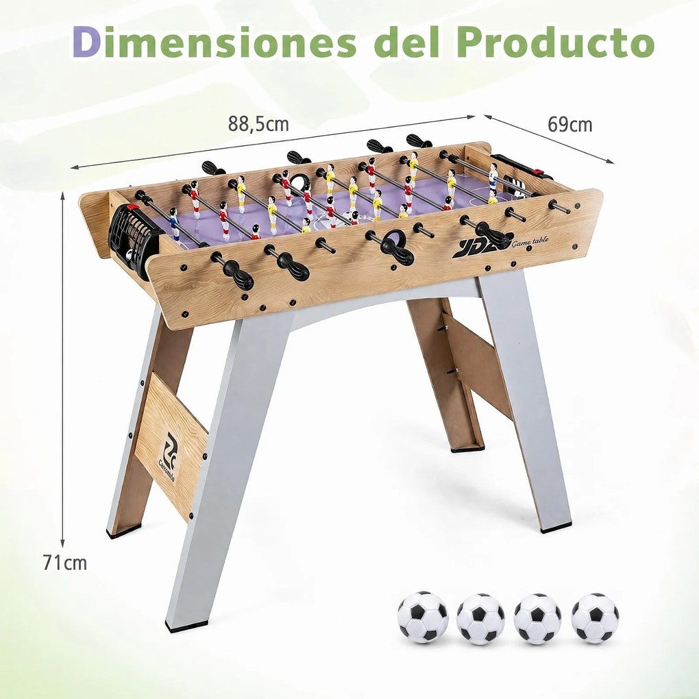 Mesa de Matraquilhos, 88,5 x 69 x 71 cm, Pernas Removíveis, Natural