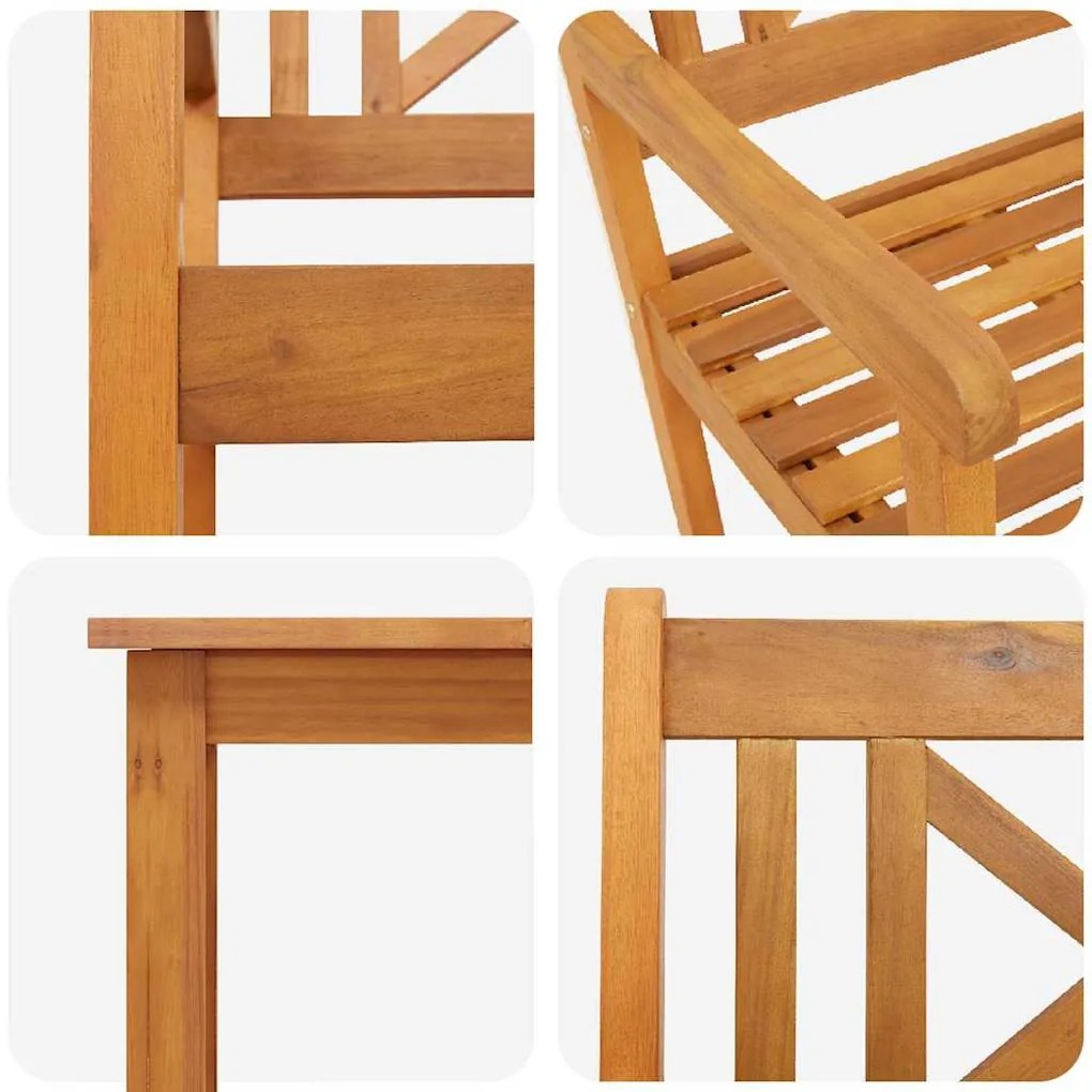 Conjunto de Jantar para Jardim em Madeira Sólida de Acácia, 3 Peças.