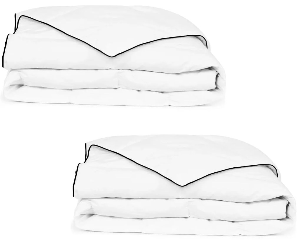 132888 vidaXL Edredão de inverno penugem 2 pcs 150x200 cm