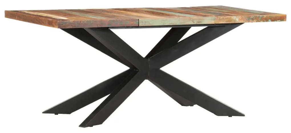 Mesa de jantar 180x90x76 cm madeira recuperada maciça