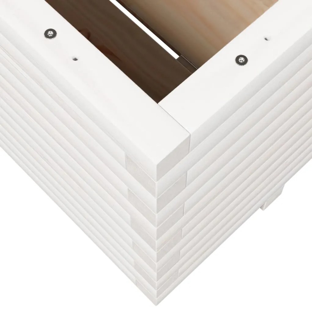 Vaso/floreira de jardim 100x100x49,5 cm pinho maciço branco