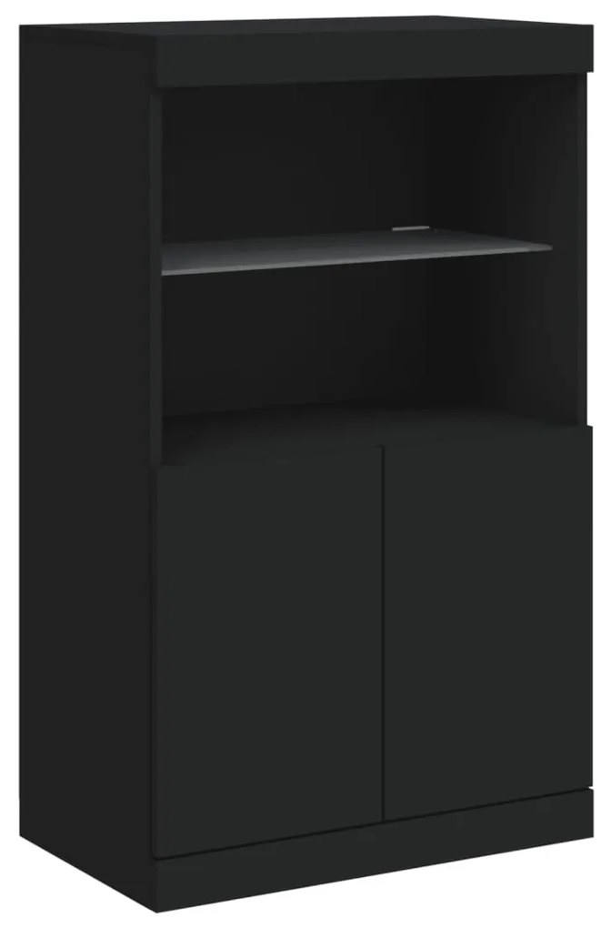 Aparador com luzes LED 181,5x37x100 cm preto