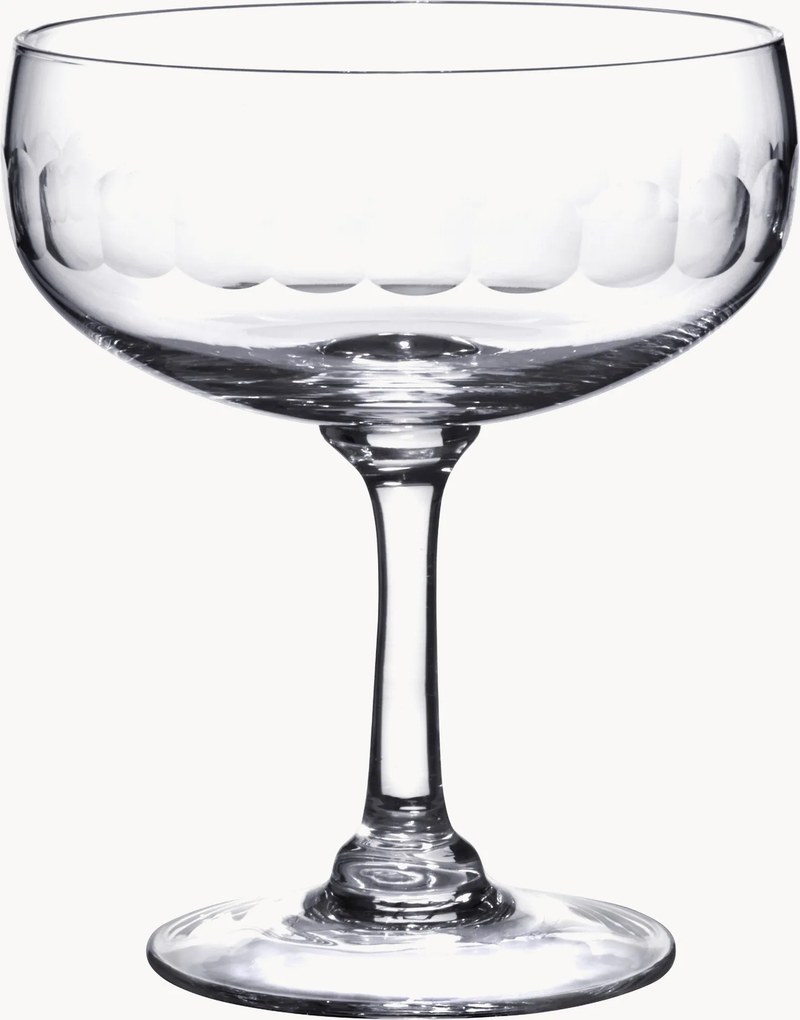 Copos de cocktail em cristal artesanal Lens, conjunto de 2