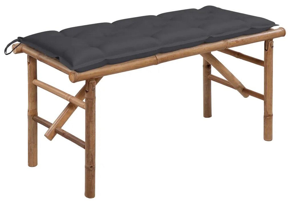 Banco de jardim dobrável com almofadão 118 cm bambu