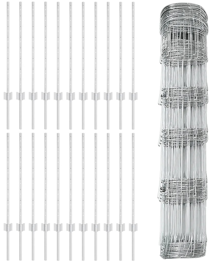 Postes de Cerca vidaXL 11 pcs U-Channel 80 cm Aço Galvanizado, Cerca d
