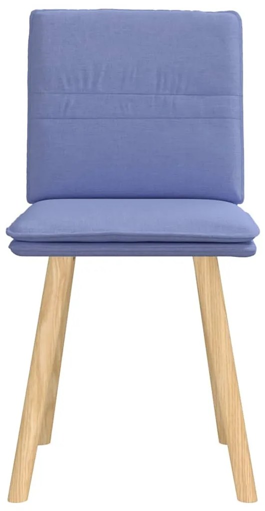 Cadeiras de jantar 2 pcs Jeans Tecido Azul