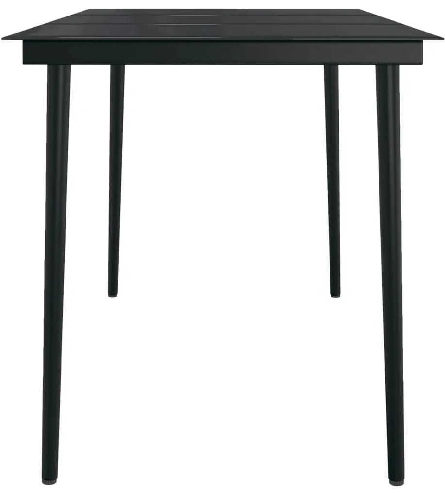 5 pcs conjunto de jantar p/ jardim c/ almofadões preto