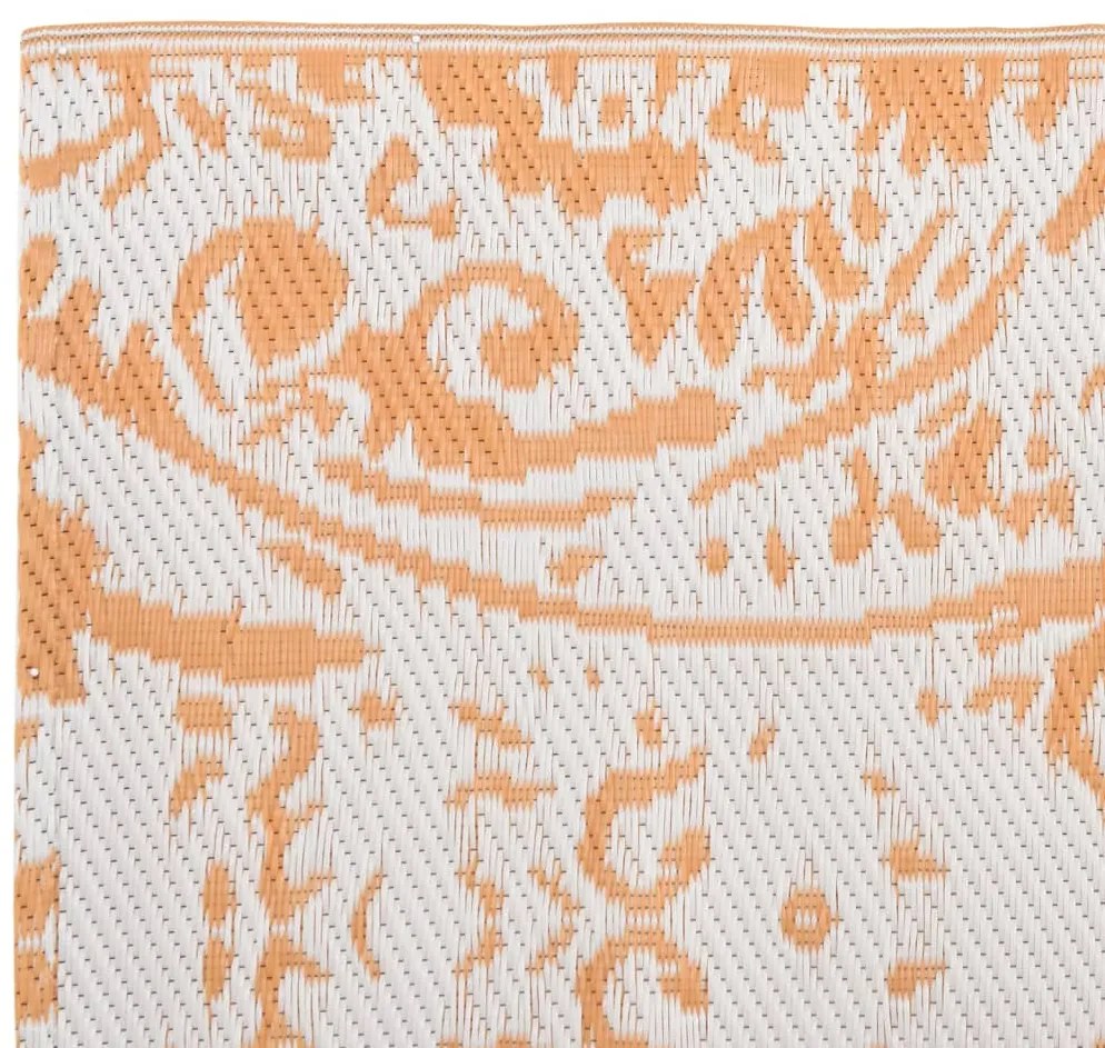 Tapete de exterior 80x250 cm ARAKIL PP laranja e branco