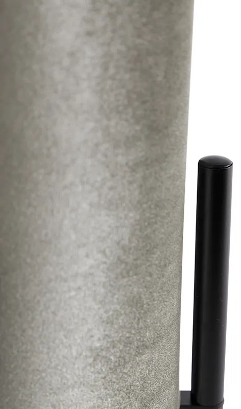Candeeiro de mesa design abajur veludo taupe/ouro - RICH Moderno