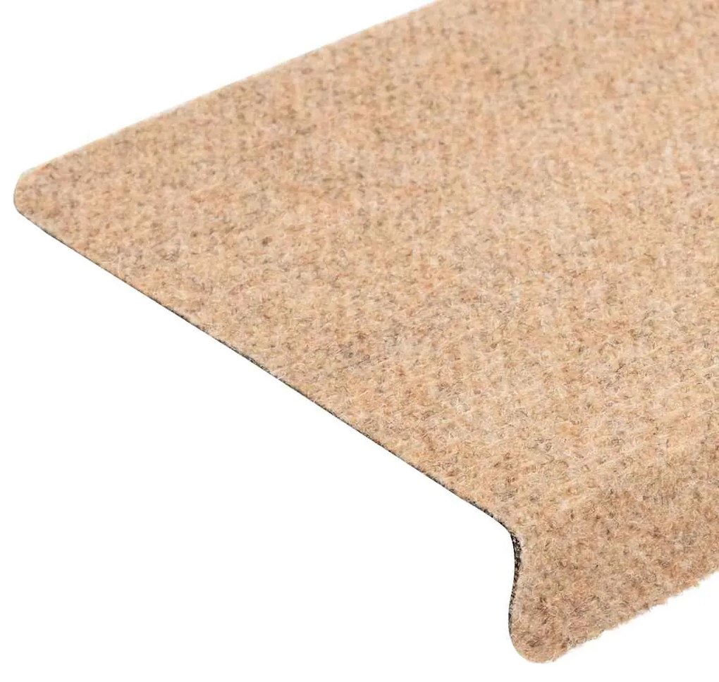 Tapetes de escada autoadesivos 30 pcs 65x21x4 cm creme