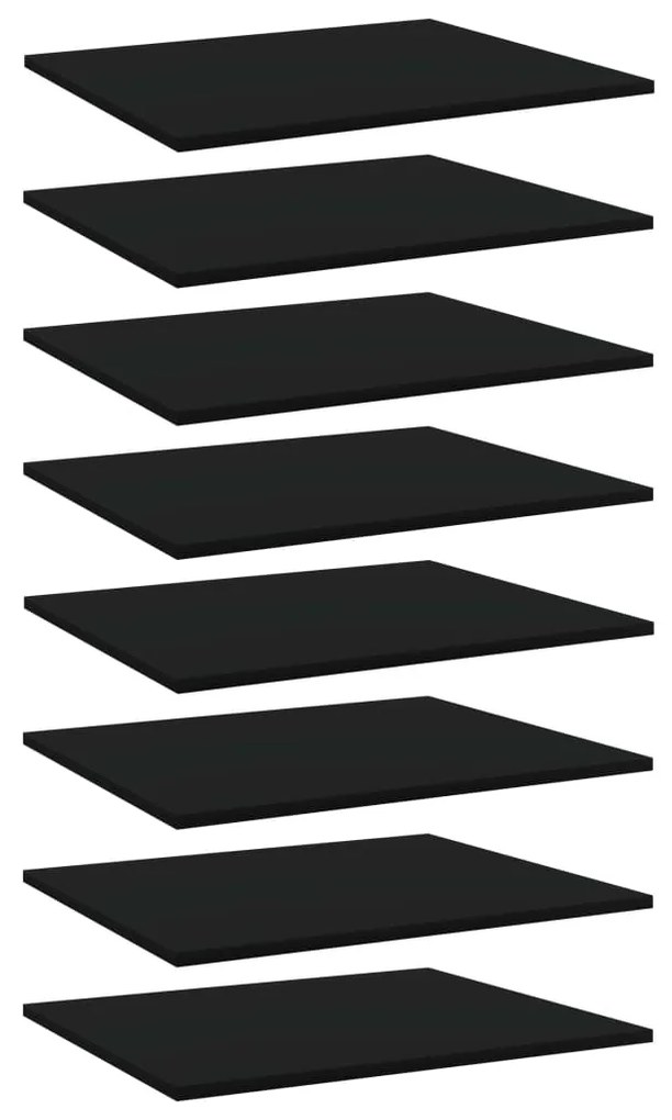 vidaXL Prateleiras para estante 8 pcs 60x50x1,5cm contraplacado preto