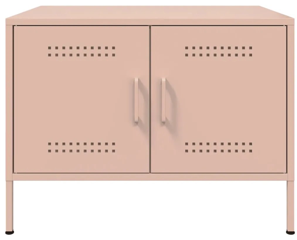 Mesa de centro 68x50x50,5 cm aço rosa