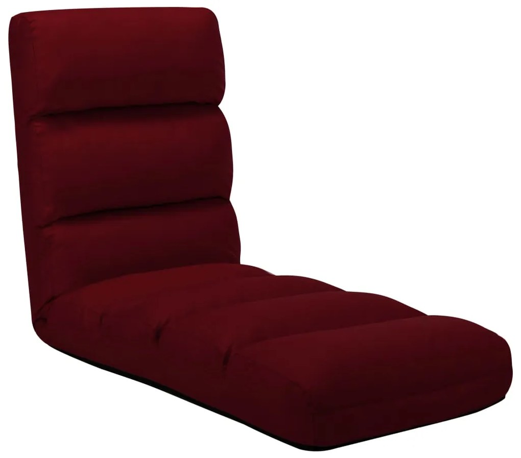 Colchão dobrável couro artificial vermelho tinto
