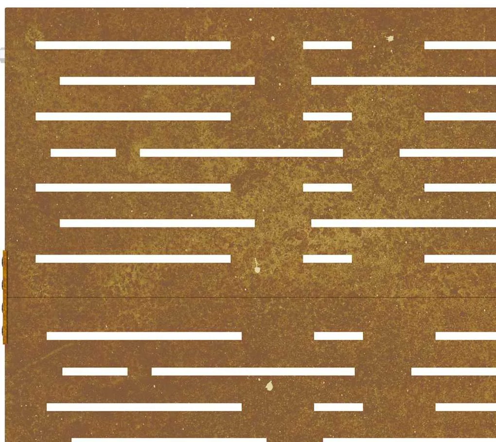 Portão de jardim 85x200 cm aço corten design quadrados