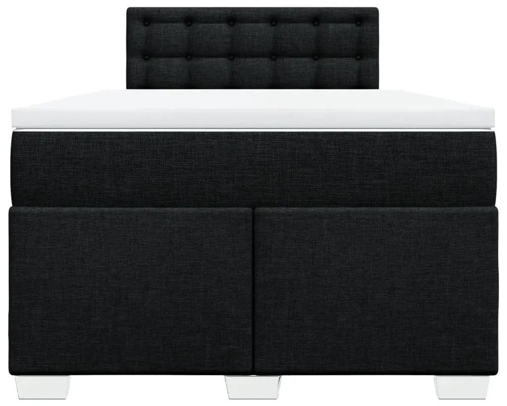 Cama boxspring com colchão 120x190 cm tecido preto