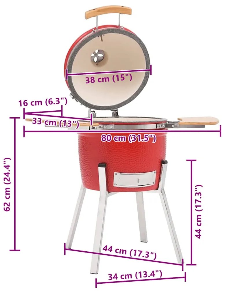 Churrasqueira/defumador Kamado cerâmica 81 cm