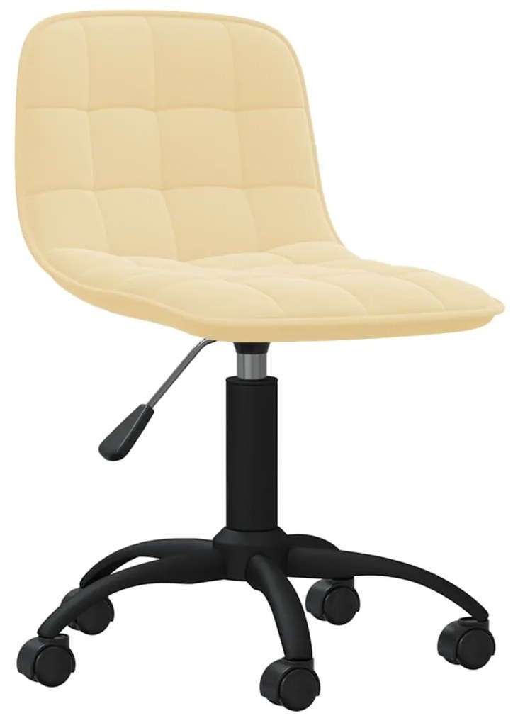 vidaXL Cadeira de escritório giratória veludo cor creme