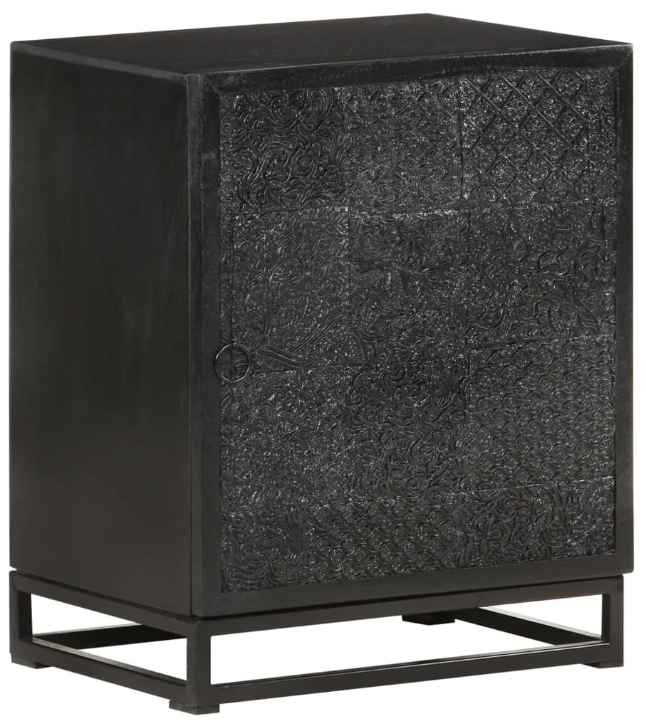 Mesa de cabeceira 40x30x50 cm acácia e mangueira maciça preto