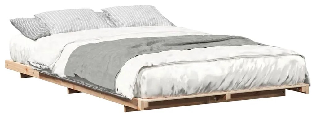 Estrutura de cama de chão Castanho 140 x 190 cm