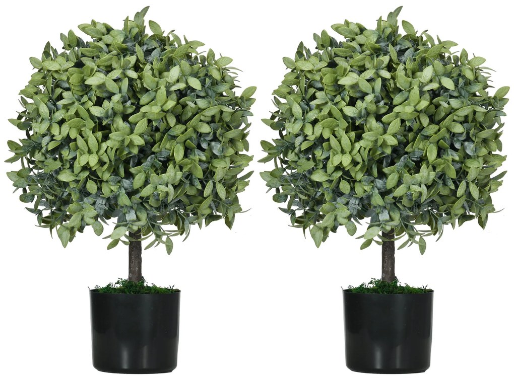 Conjunto de 2 Árvores de Chá Artificial 55 cm Planta Artificial com 34