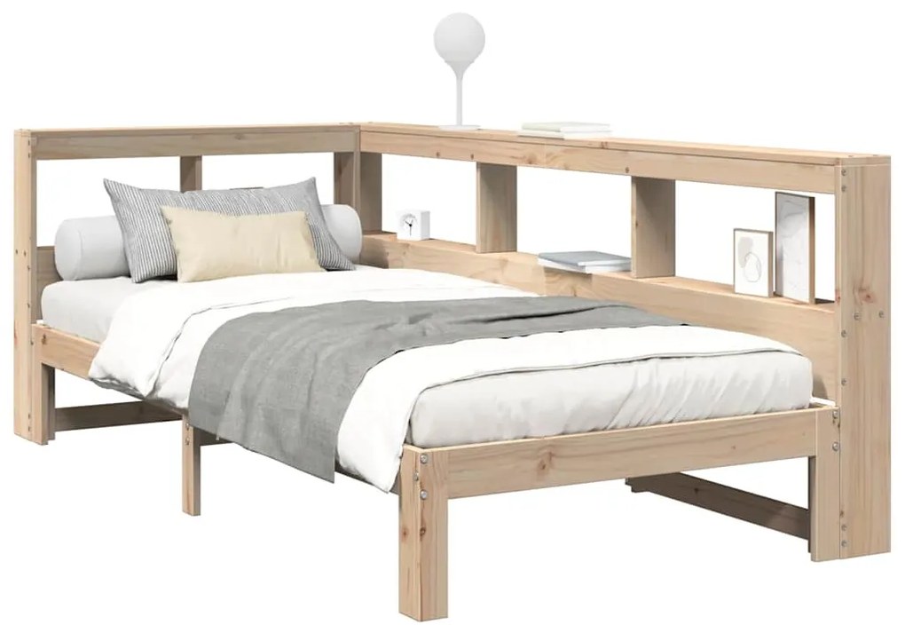 Cama com estante sem colchão 90x190 cm pinho maciço