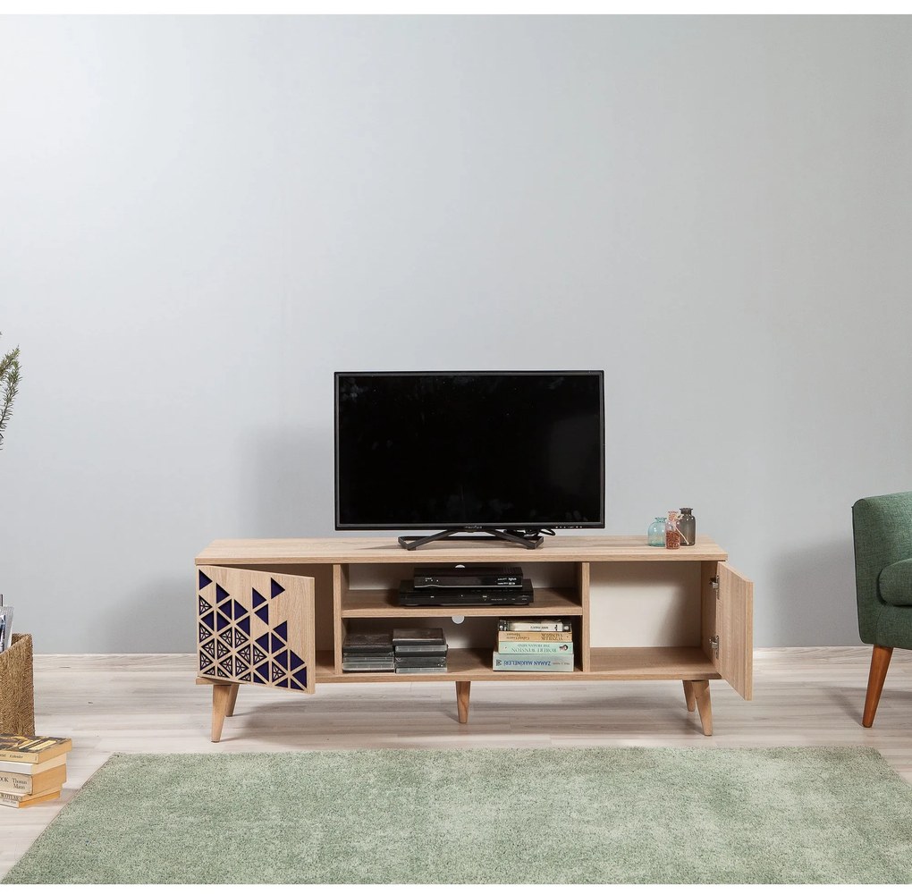 Móvel TV Truva – Carvalho Sonoma – 140 cm x 50 cm x 40 cm