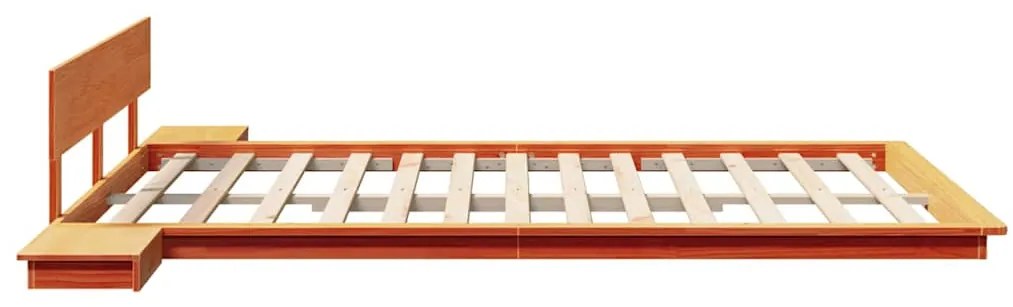 Estrado de Cama com Mesas de Cabeceira Castanho Encerado 140x200cm Mad
