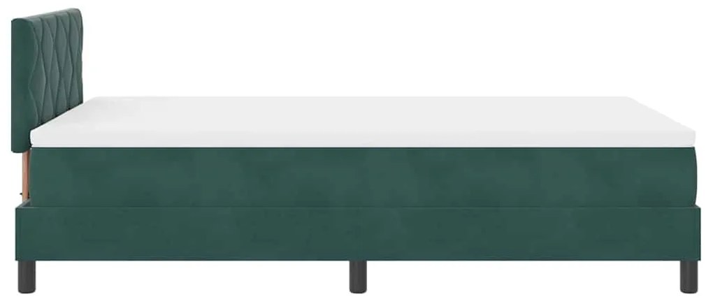 Cama Box com Colchão vidaXL Verde Escuro Pequeno Duplo Veludo