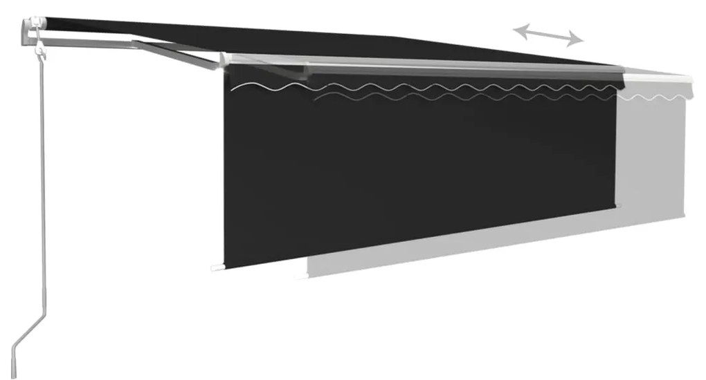 Toldo automático c/ estore/LED/sensor vento 4,5x3 m antracite