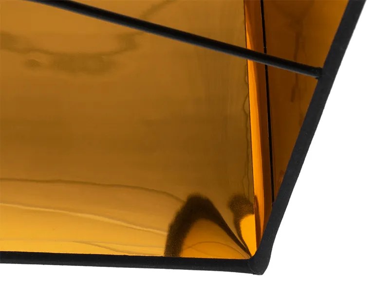 Candeeiro de pé moderno preto com dourado quadrado - VT 1 Moderno