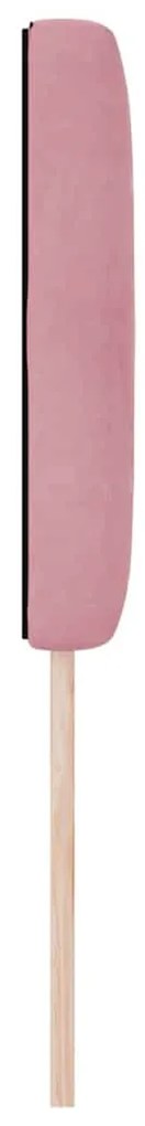 Cabeceira LED com botões em cristal, estofada em veludo rosa, 80 cm