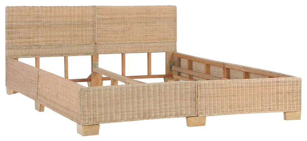 Estrutura de cama artesanal em vime natural 160x200 cm