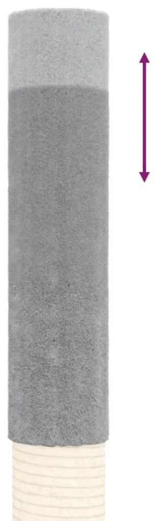 Árvore gatos altura ajustável chão-teto 277-303 cm cinza-claro