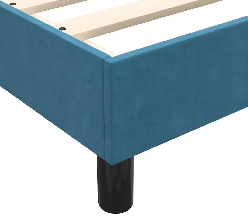 Box Cama de primavera sem Colchão Azul Escuro 90x210 cm Veludo