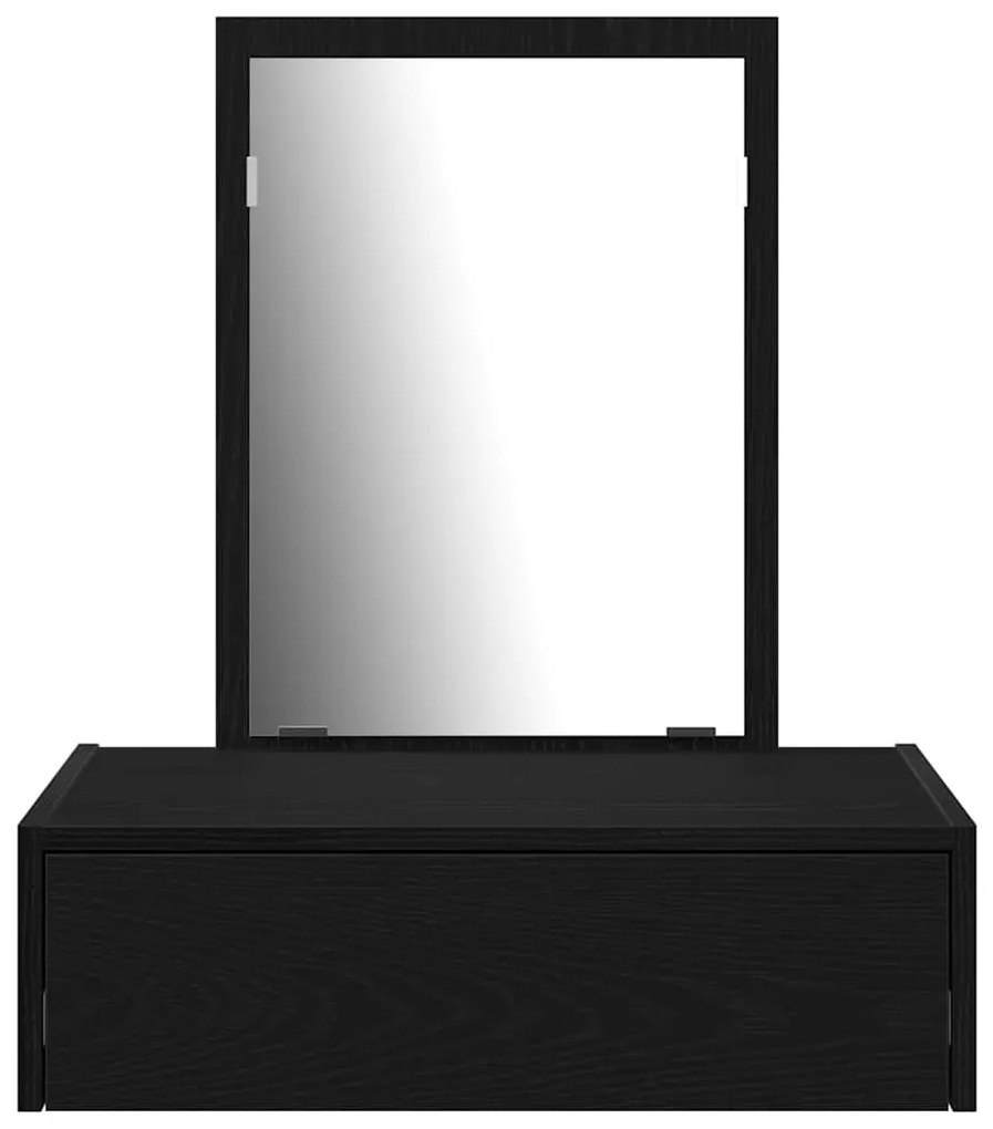 Mesa de maquilhagem suspensa Carvalho Preto 60x40x70 cm