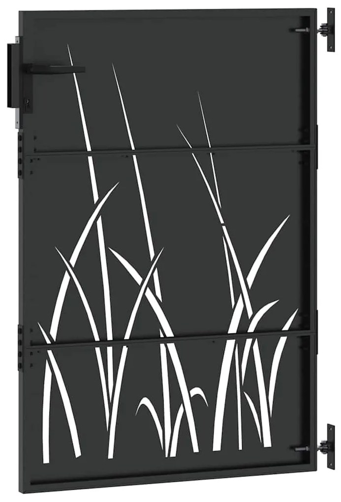 Portão de Jardim Preto 105 x 150 cm Aço com Revestimento em Pó