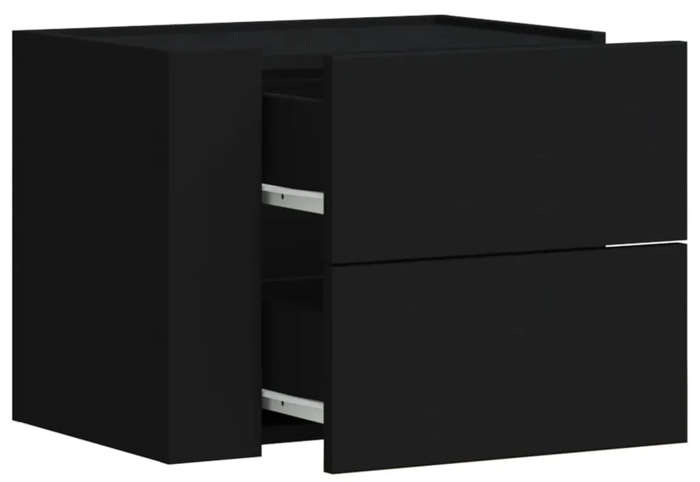 Mesas de cabeceira de parede 2 pcs 45x30x35 cm preto