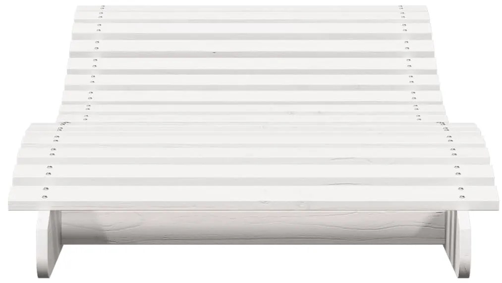 Espreguiçadeira 205x80x31,5 cm madeira de pinho maciça branco