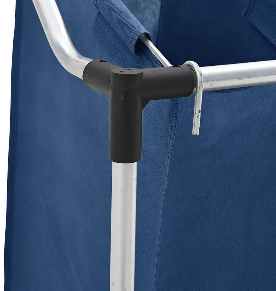 Separador de roupa suja com 4 sacos aço azul