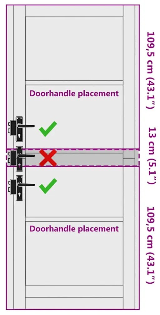 Porta Interior "ORKDAL" 83x232x4 cm de Madeira Sólida de Pinho