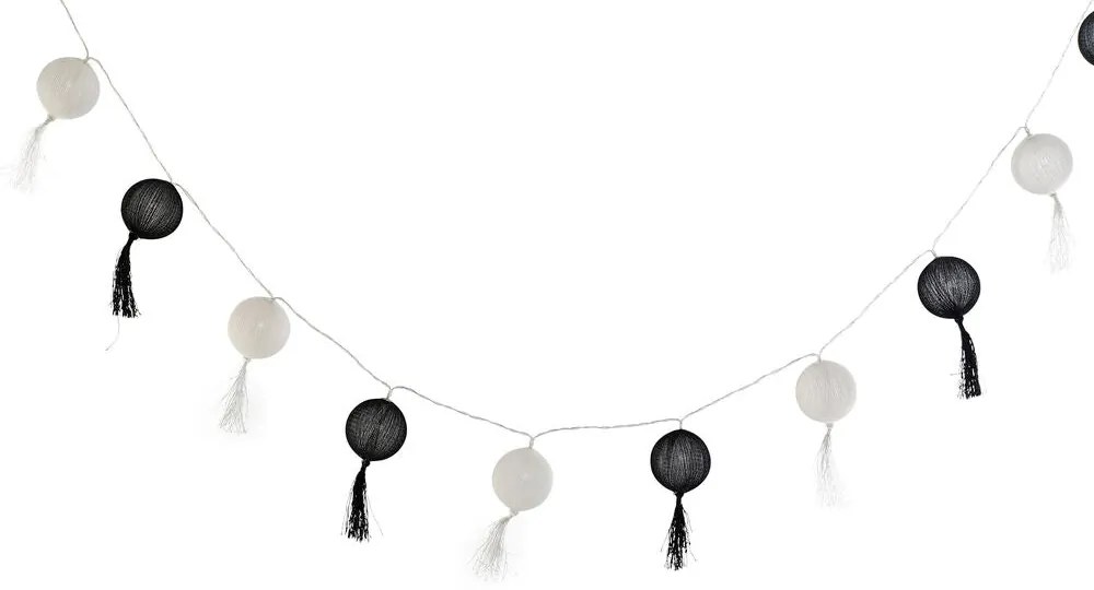 Grinalda de Luzes LED DKD Home Decor Branco Preto Boho (6 x 6 x 150 cm)