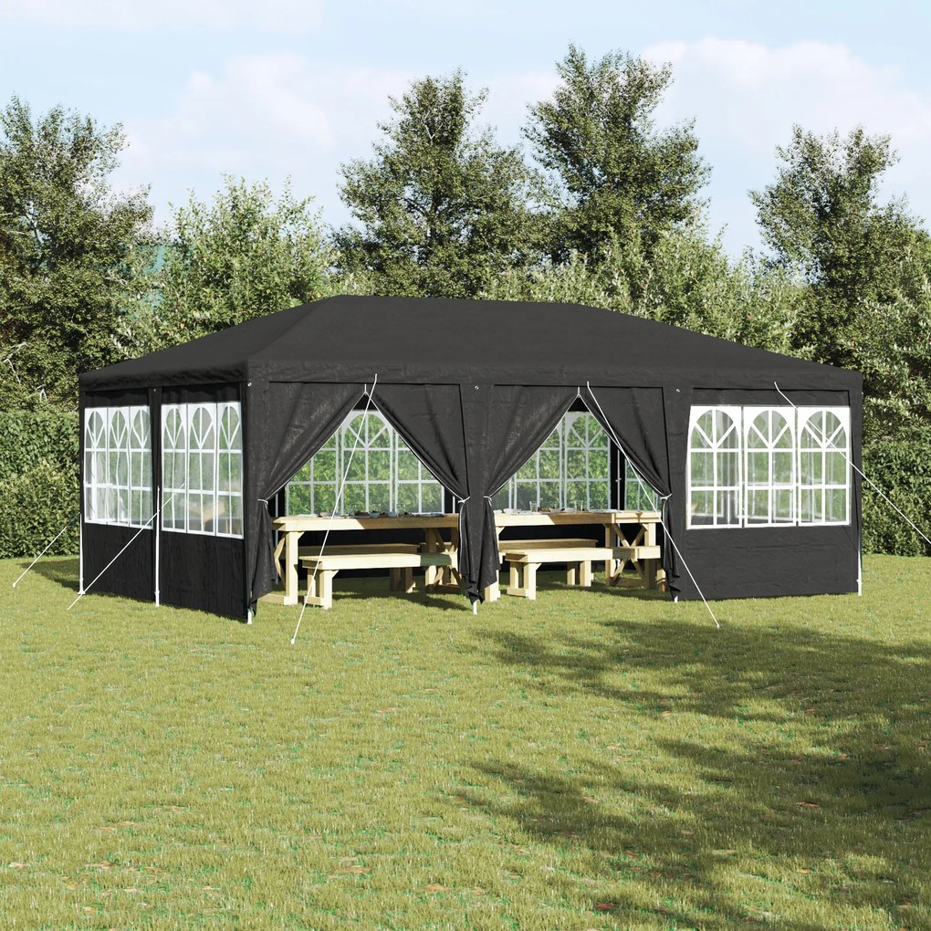 Tenda de Festa com 10 Lados Antracite 6x4 m PE