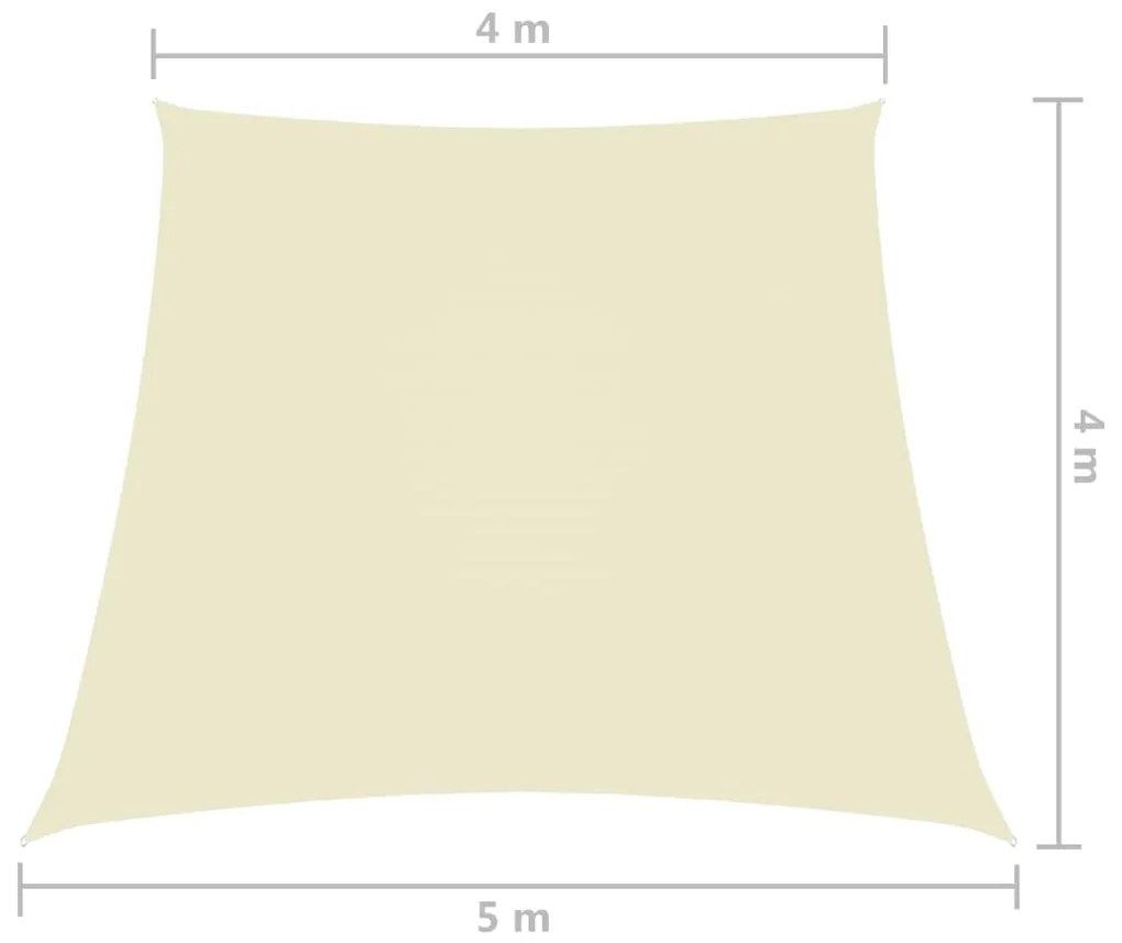Para-sol estilo vela tecido oxford trapézio 4/5x4 m cor creme