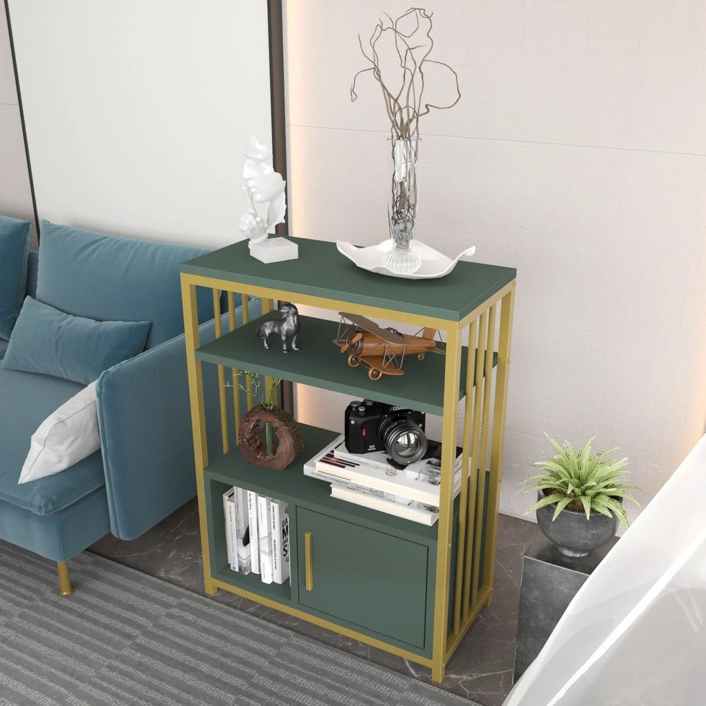 Estante Letos – Verde/Dourado – 60x80x29,6 cm