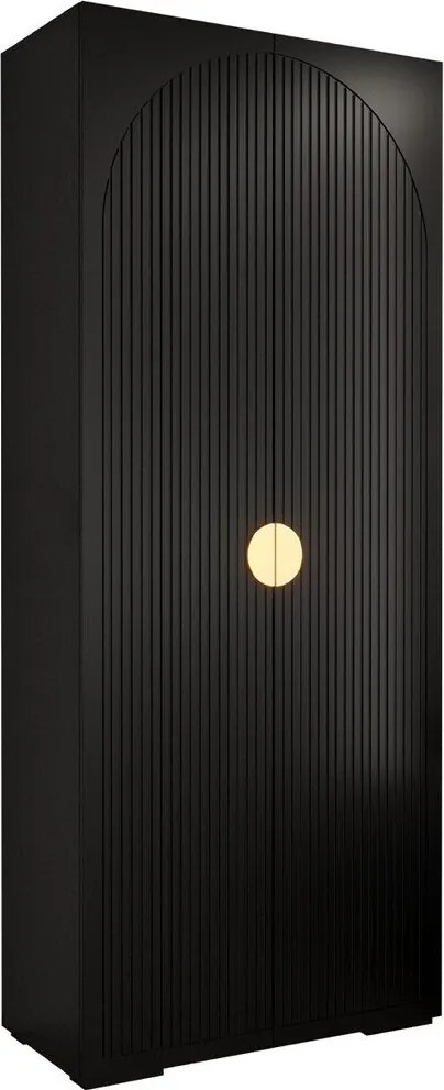 Roupeiro Hartford 405, Dourado, Preto, 237x100x47cm, 96 kg, Portas para roupeiro: Com dobradiças, Número de prateleiras: 6, Número de prateleiras: 6