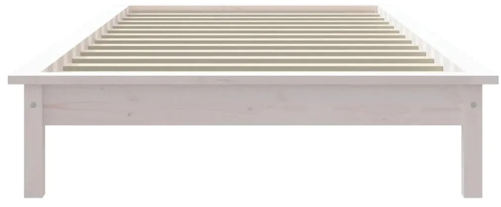 Estrutura de cama de solteiro 90x190 cm pinho maciço branco