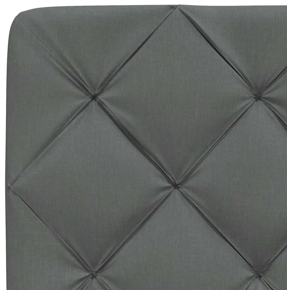 Cama com colchão 140x200 cm tecido cinzento-escuro